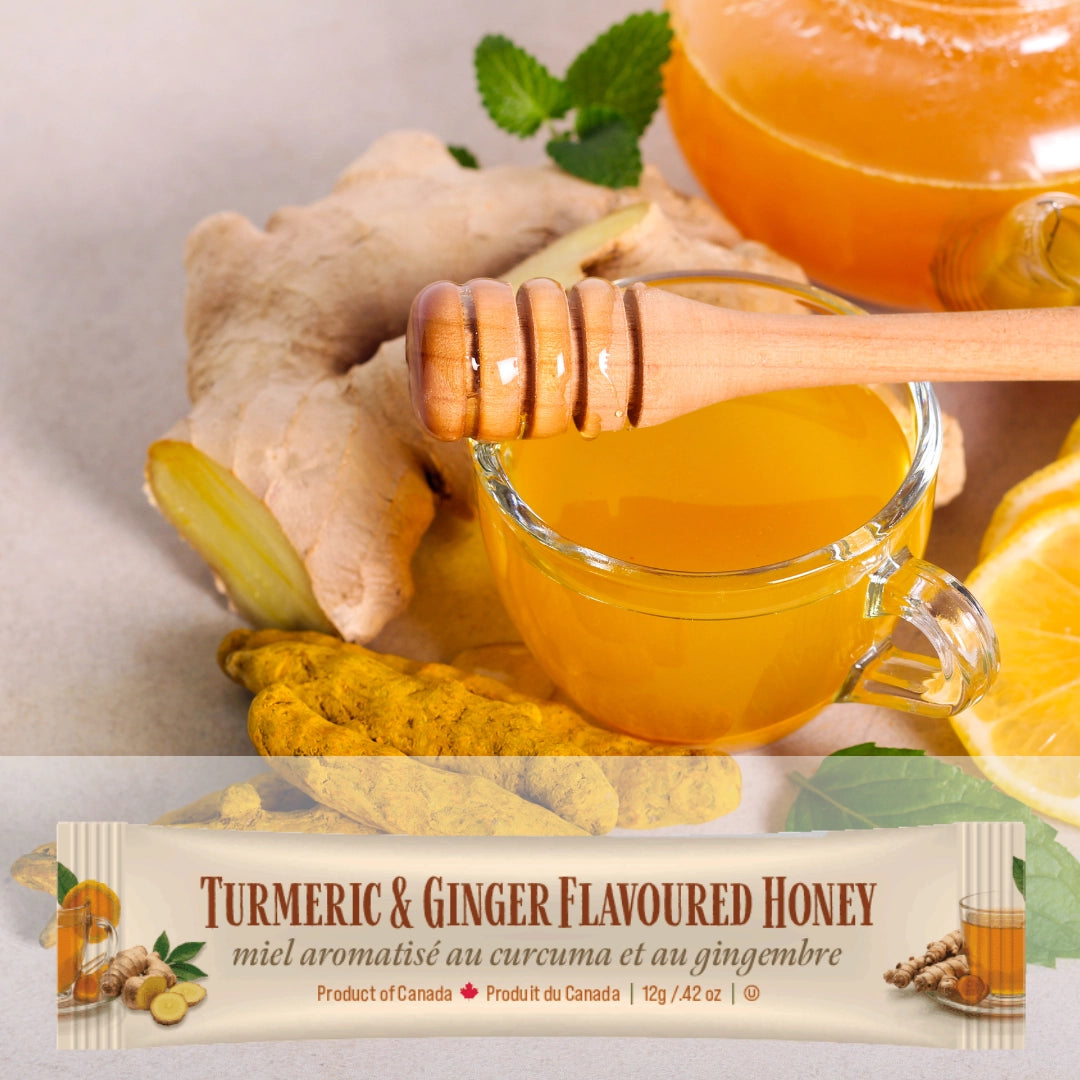 Individual Honey Squeeze Tube  - Turmeric & Ginger Flavoured - Ou Kosher