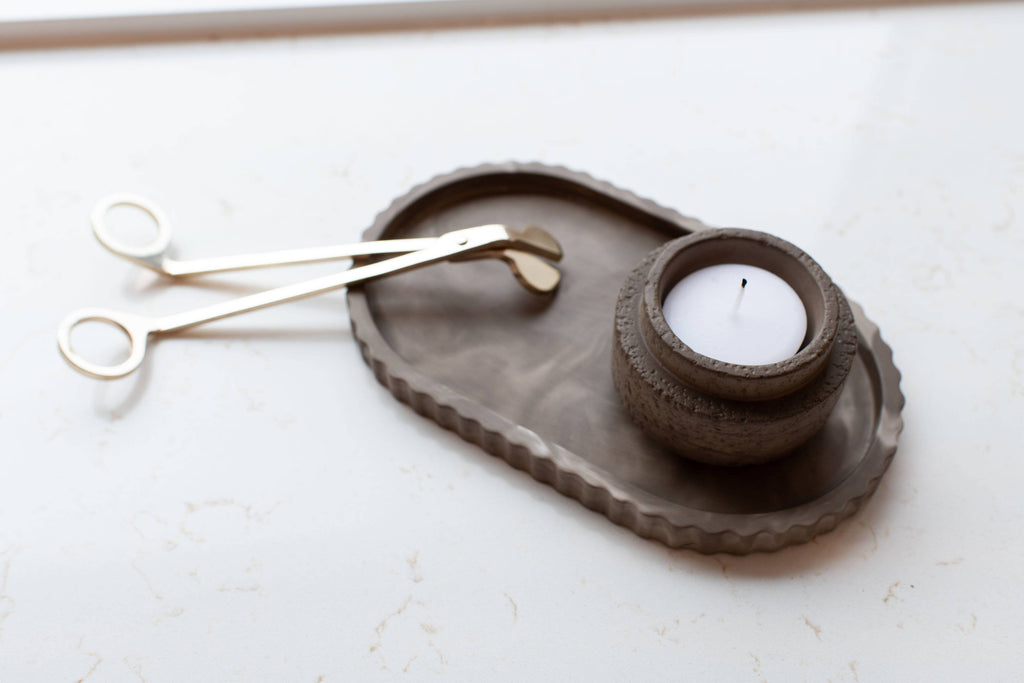 Tea Light Holder : Mocha Stone