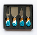 Resin Coated Cheese Knife Set - Set of 4: Ocean Vibes