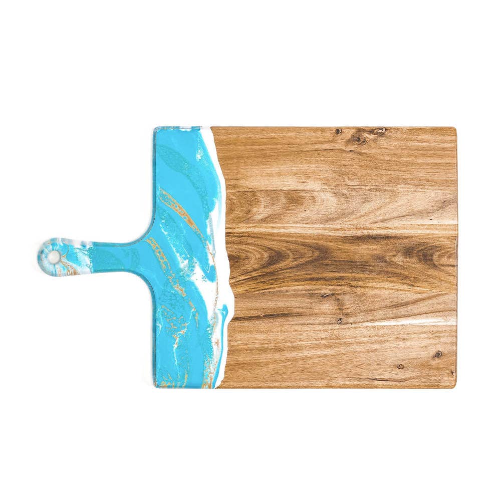 Acacia Charcuterie Board - Teal White Gold / Extra Large