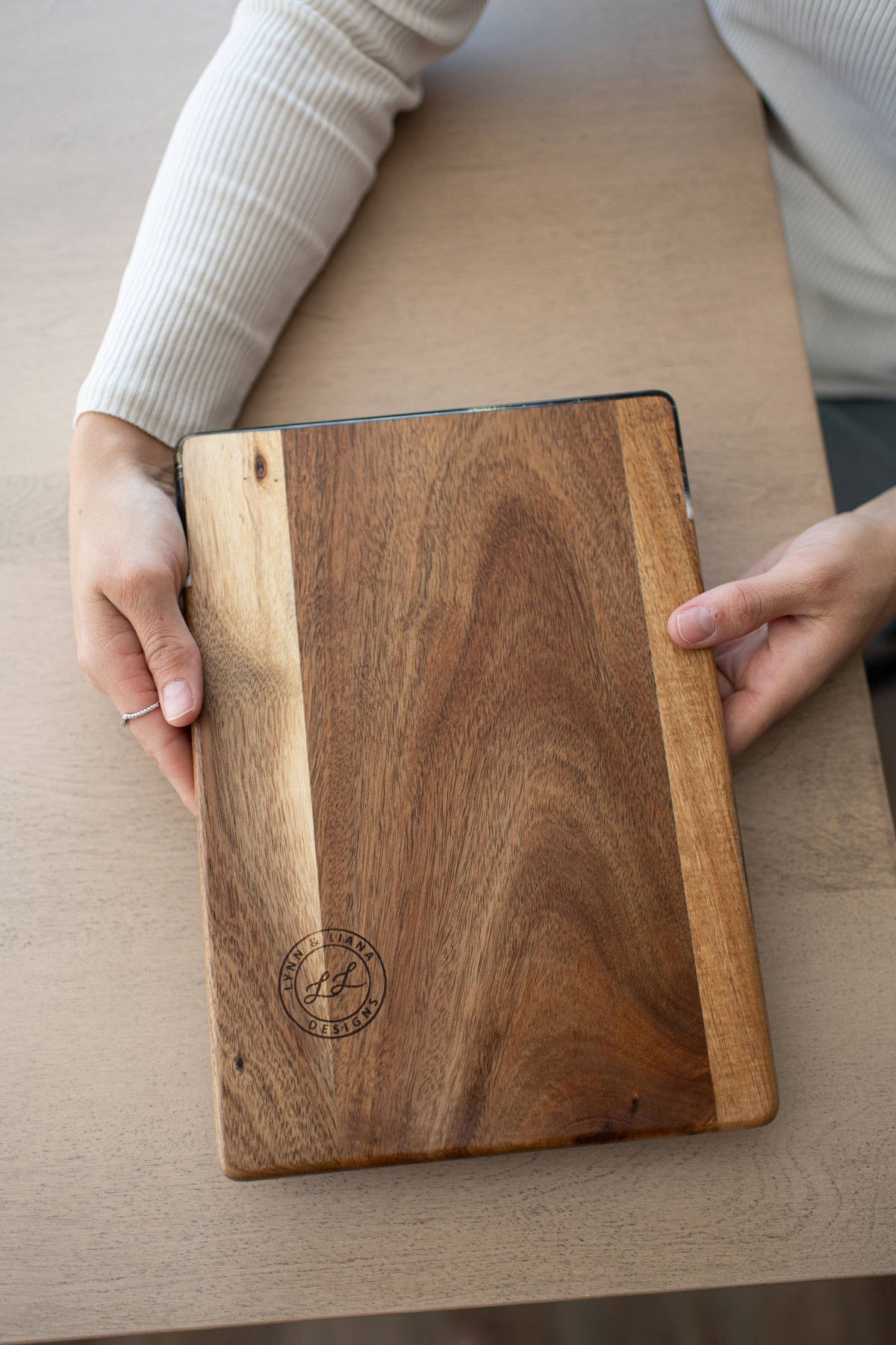 Wood Resin Date Night Cheese Charcuterie Board : Black Ember