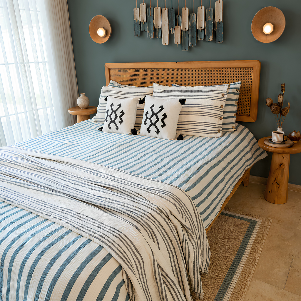 Muslin Cloud Signature Set: Soft Stripe Grey