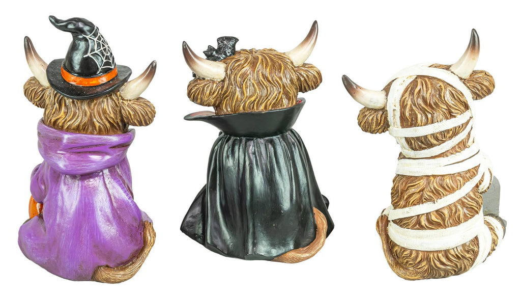 Costumed Halloween Highland Cow 5" - set of 3
