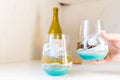 Resin Accented Wine Glasses -  Caribbean Blue Set of 2
