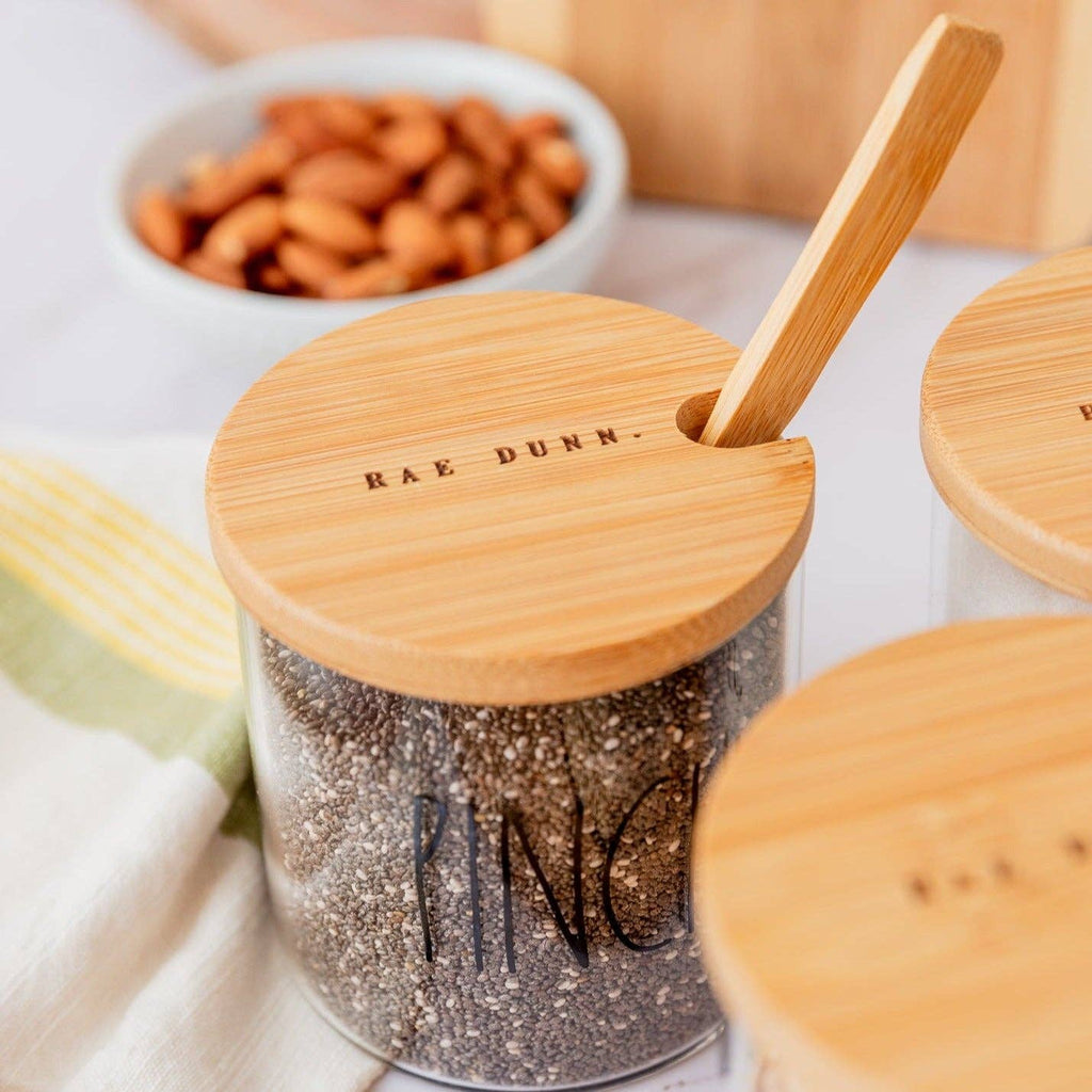 Rae Dunn Artisan Borosilicate Glass Spice Jar Set