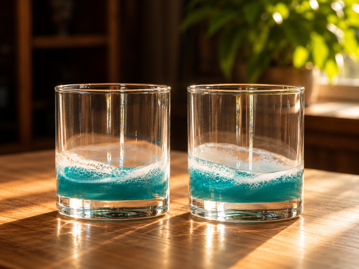 Resin Accented Whisky Glasses - Ocean Vibes