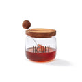 Rae Dunn Stem Print Glass Honey Pot