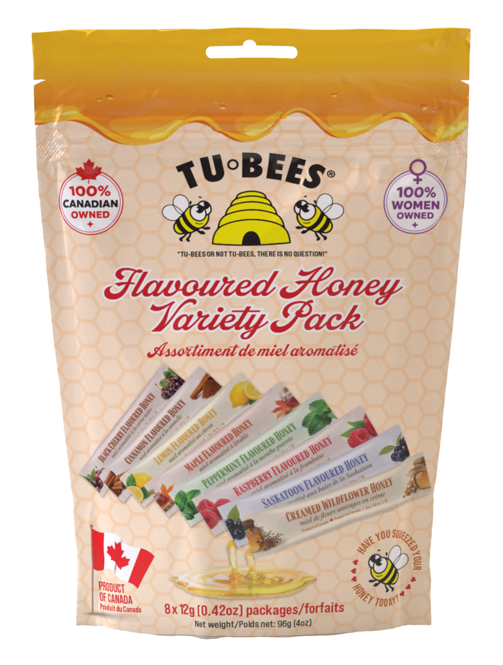 Honey Squeeze Packs - Pouch - Variety Pk of 8 minis