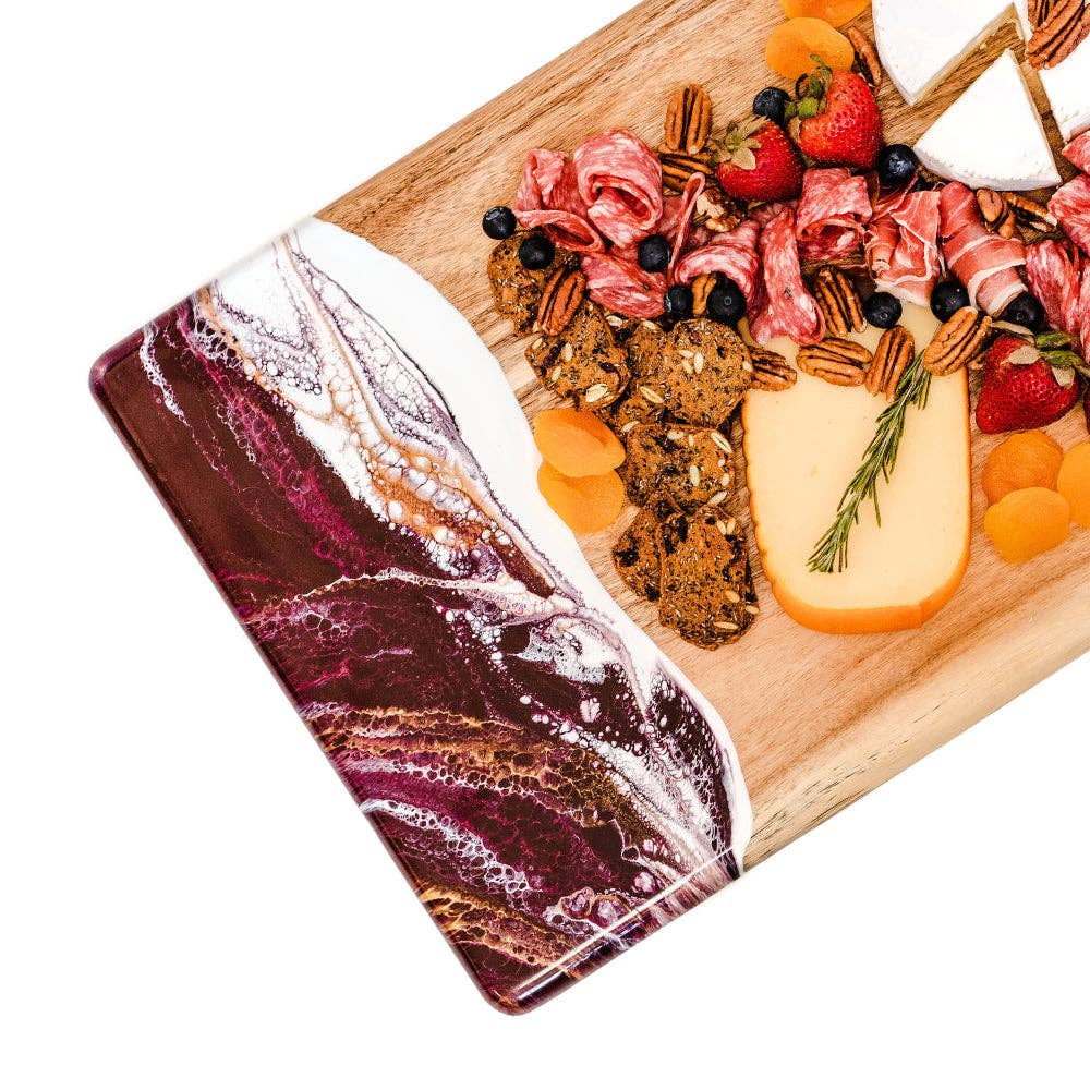 Acacia Charcuterie Board : Raspberry White Gold / Bread Board