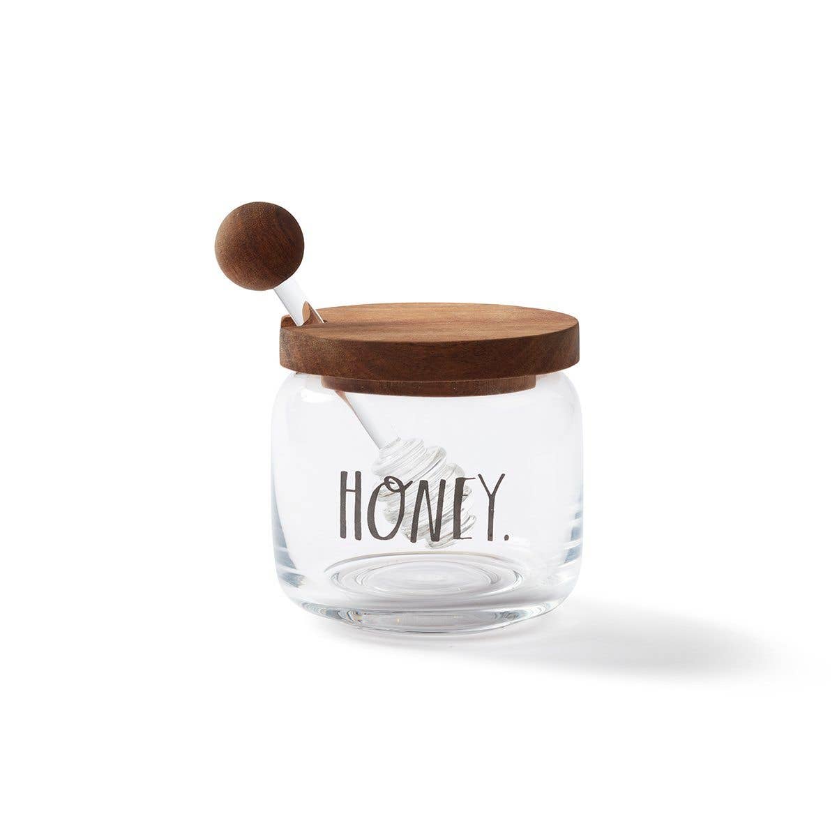 Rae Dunn Stem Print Glass Honey Pot