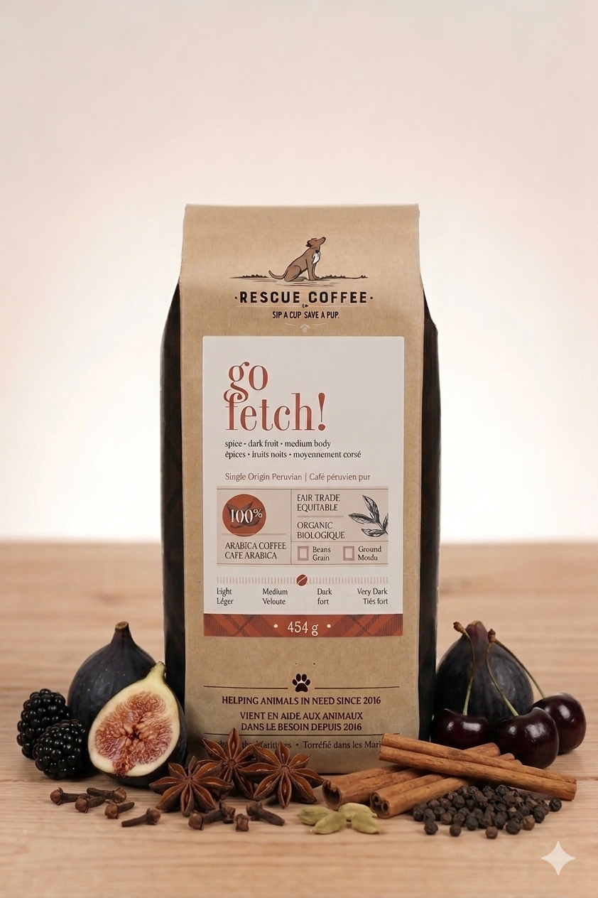 Go Fetch! | Medium-Dark Roast | 1lb Bag | Organic Coffee: Whole bean