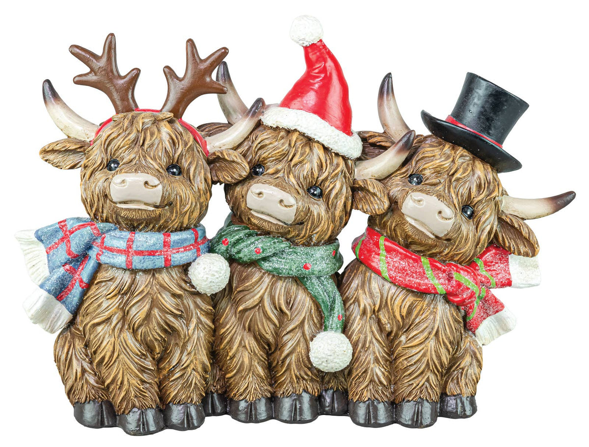 Christmas Characters Highland Cow Trio