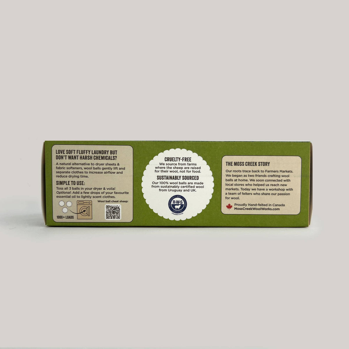 100% Pure Wool Dryer Balls | 3-Pack Barn Box : White