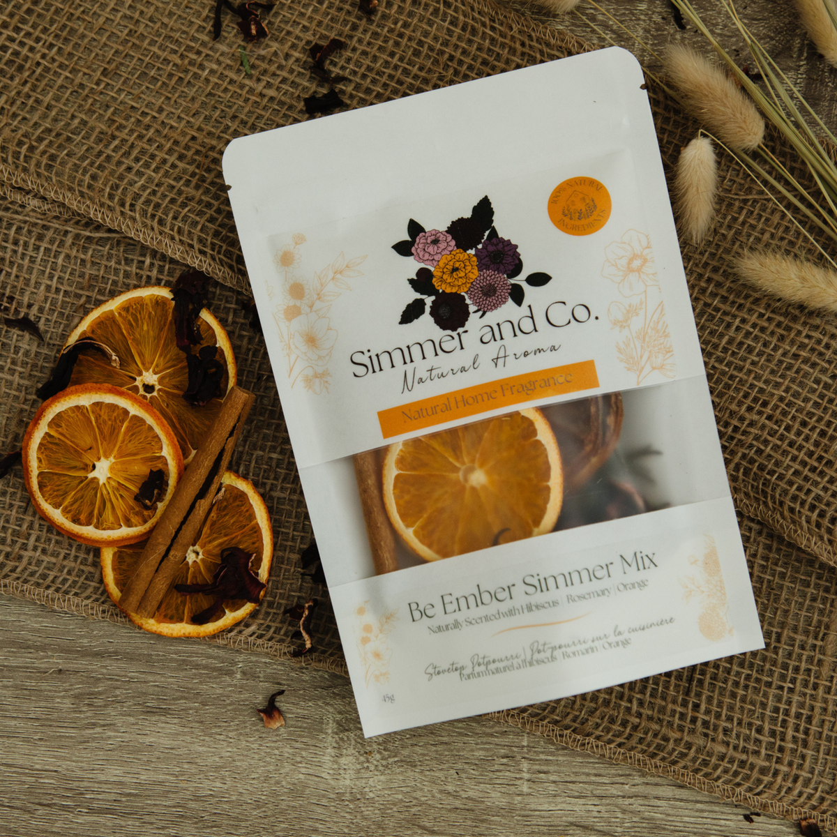 Be Ember Simmer Pot Mix, Natural Autumn Citrus Spice Aroma