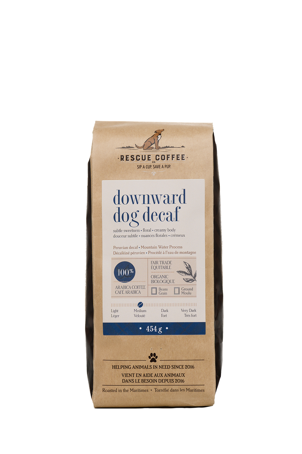 Downward Dog Decaf | Medium Roast | 1lb Bag | Organic Coffee: Whole bean