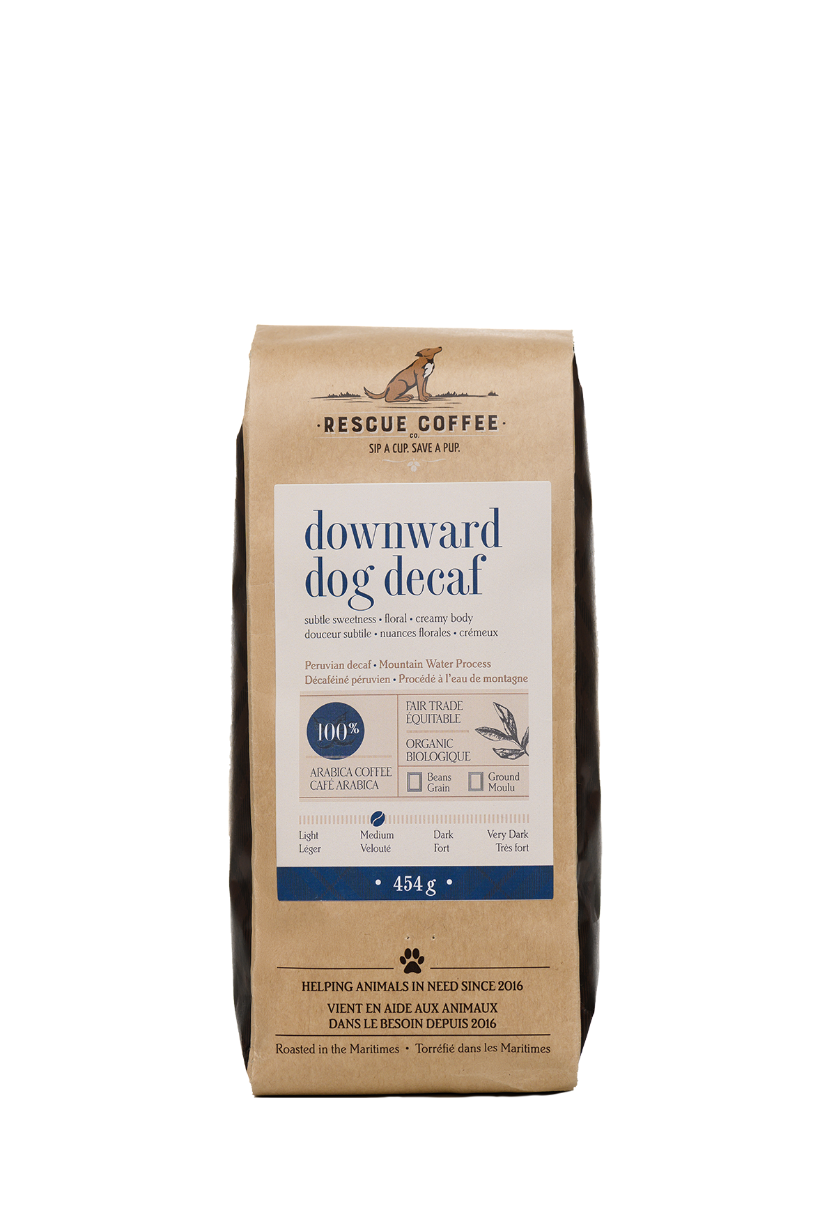 Downward Dog Decaf | Medium Roast | 1lb Bag | Organic Coffee: Whole bean