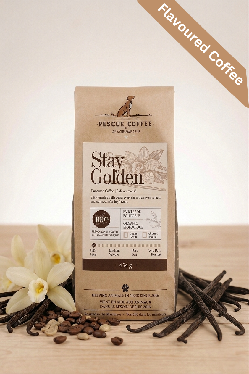 Stay Golden | French Vanilla Flavoured | 1lb Bag | Organic Coffee: Whole Beans (only)