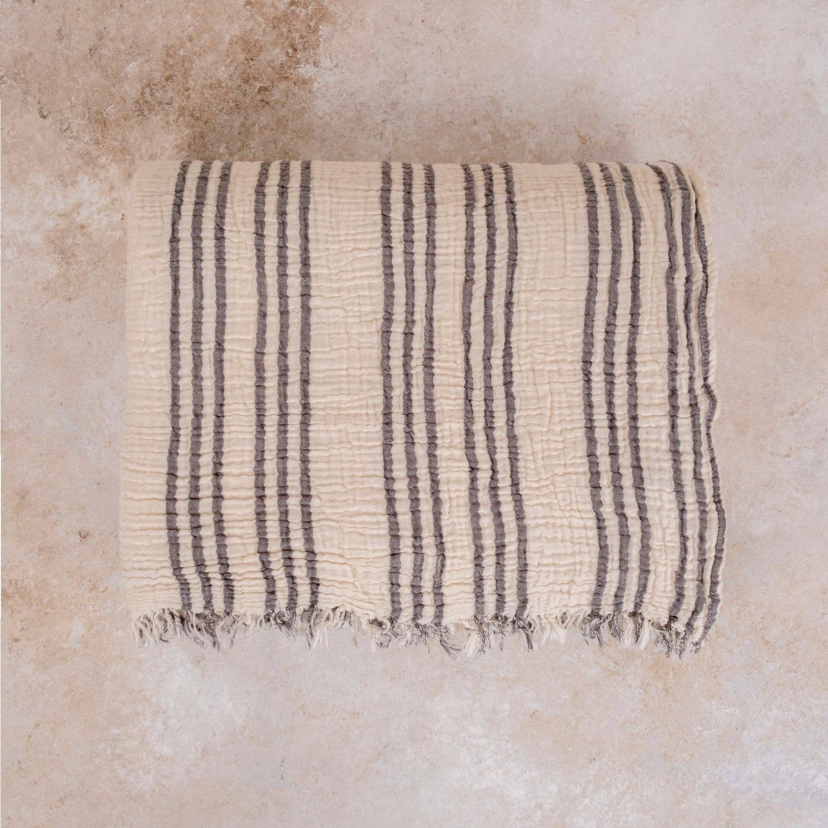 Muslin Cloud Signature Set: Soft Stripe Grey