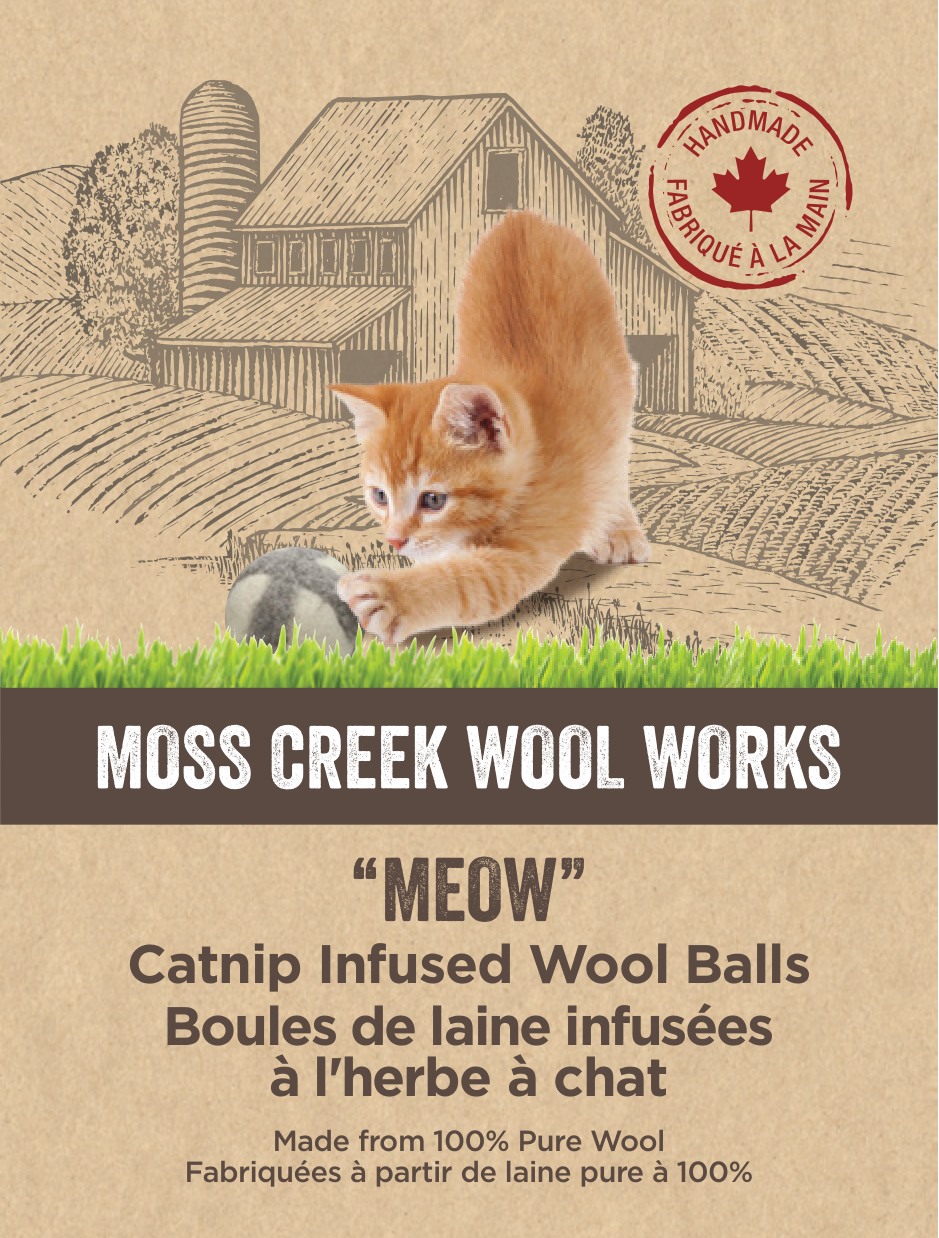 Catnip-Infused 2 Wool Balls | Natural Cat Toy | Eco Pet Gift