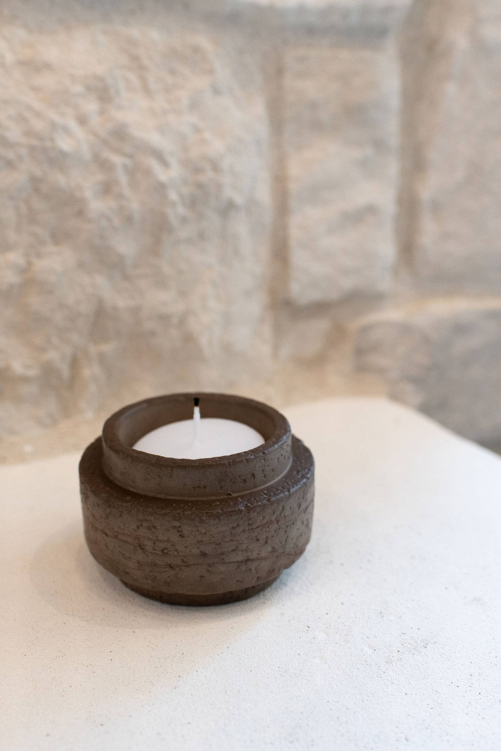 Tea Light Holder : Mocha Stone