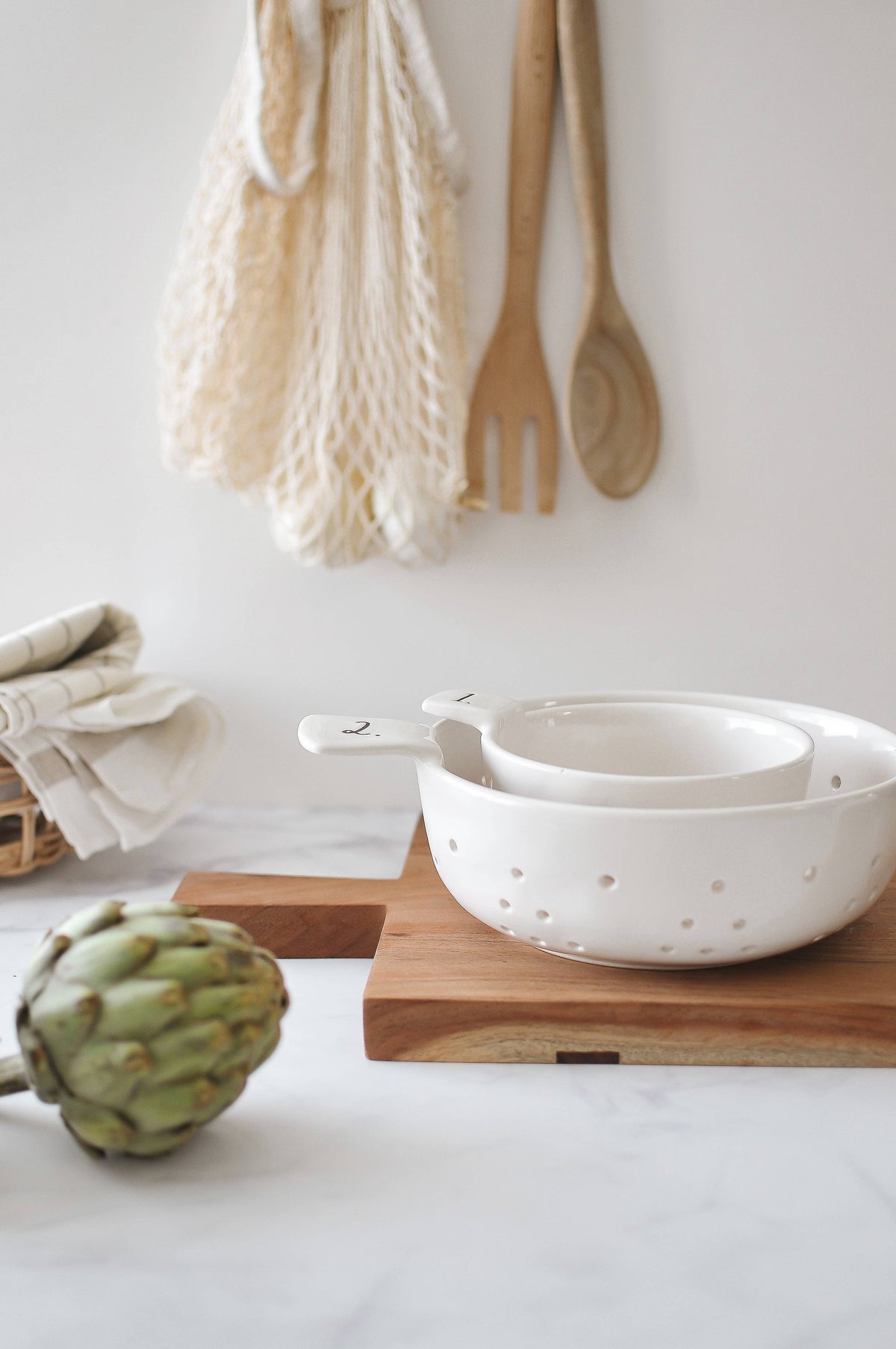 Rae Dunn Stem Print Colander Set of 2