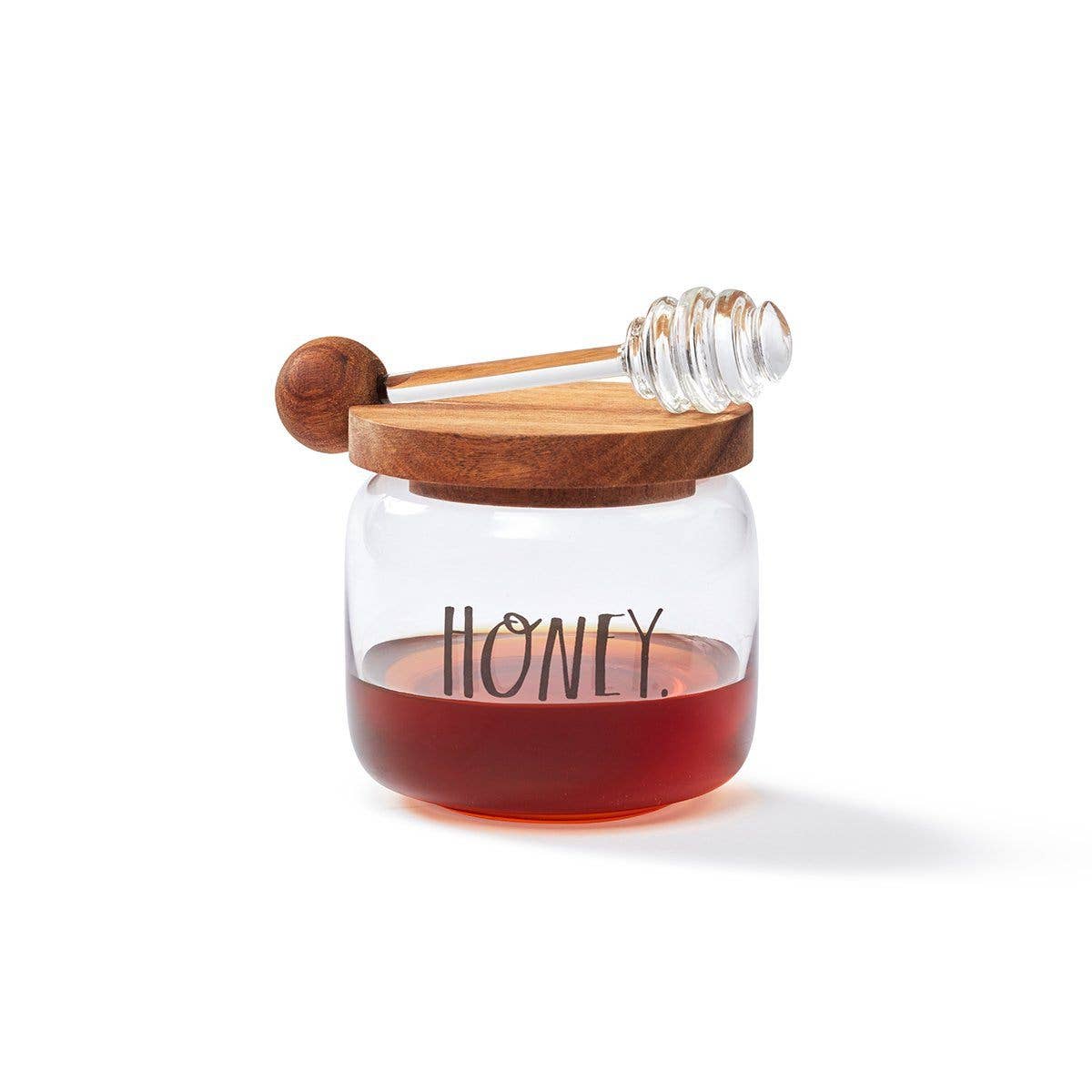 Rae Dunn Stem Print Glass Honey Pot