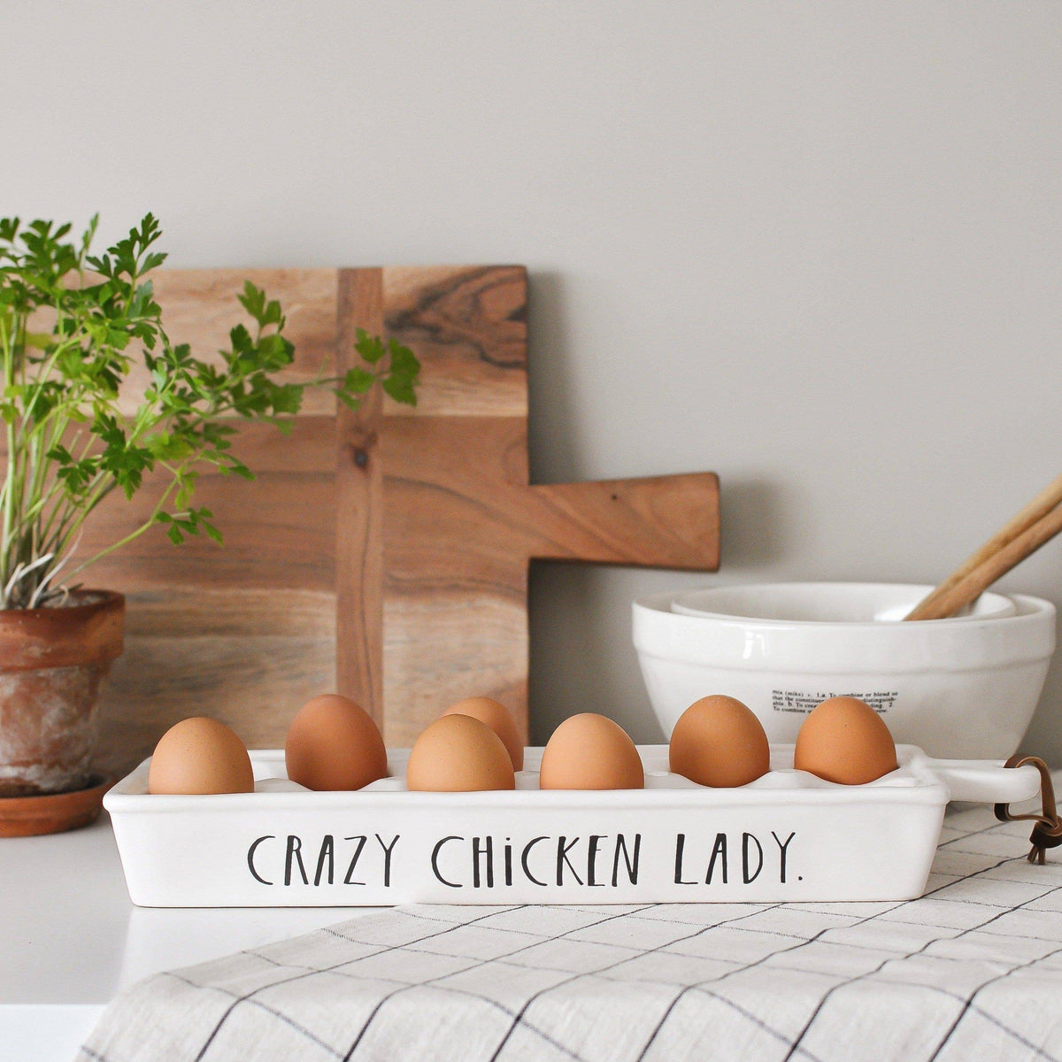 Rae Dunn Stem Print Egg Tray