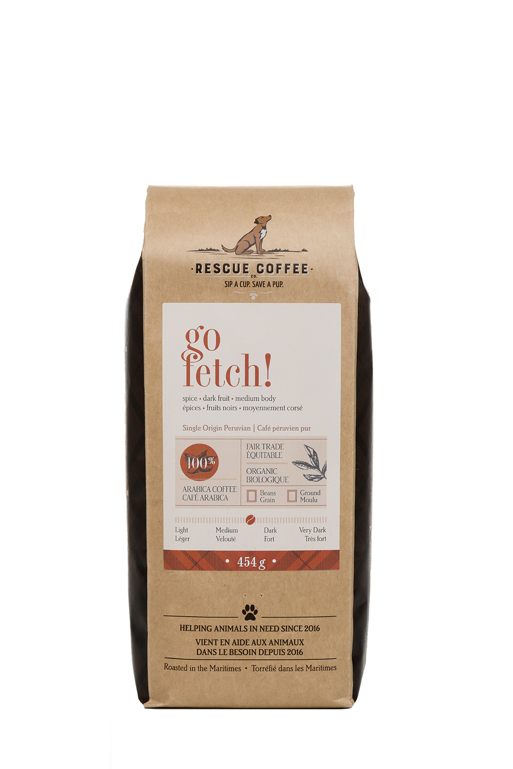 Go Fetch! | Medium-Dark Roast | 1lb Bag | Organic Coffee: Whole bean
