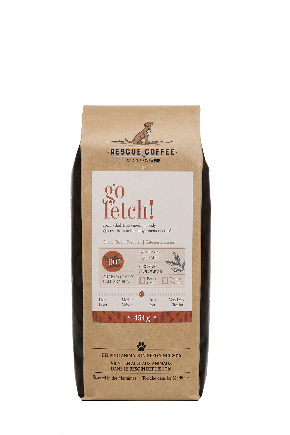 Go Fetch! | Medium-Dark Roast | 1lb Bag | Organic Coffee: Ground