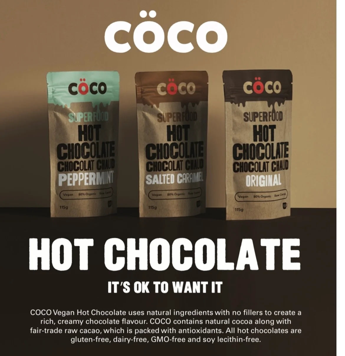 COCO Peppermint Vegan Superfood Hot Chocolate - 115g