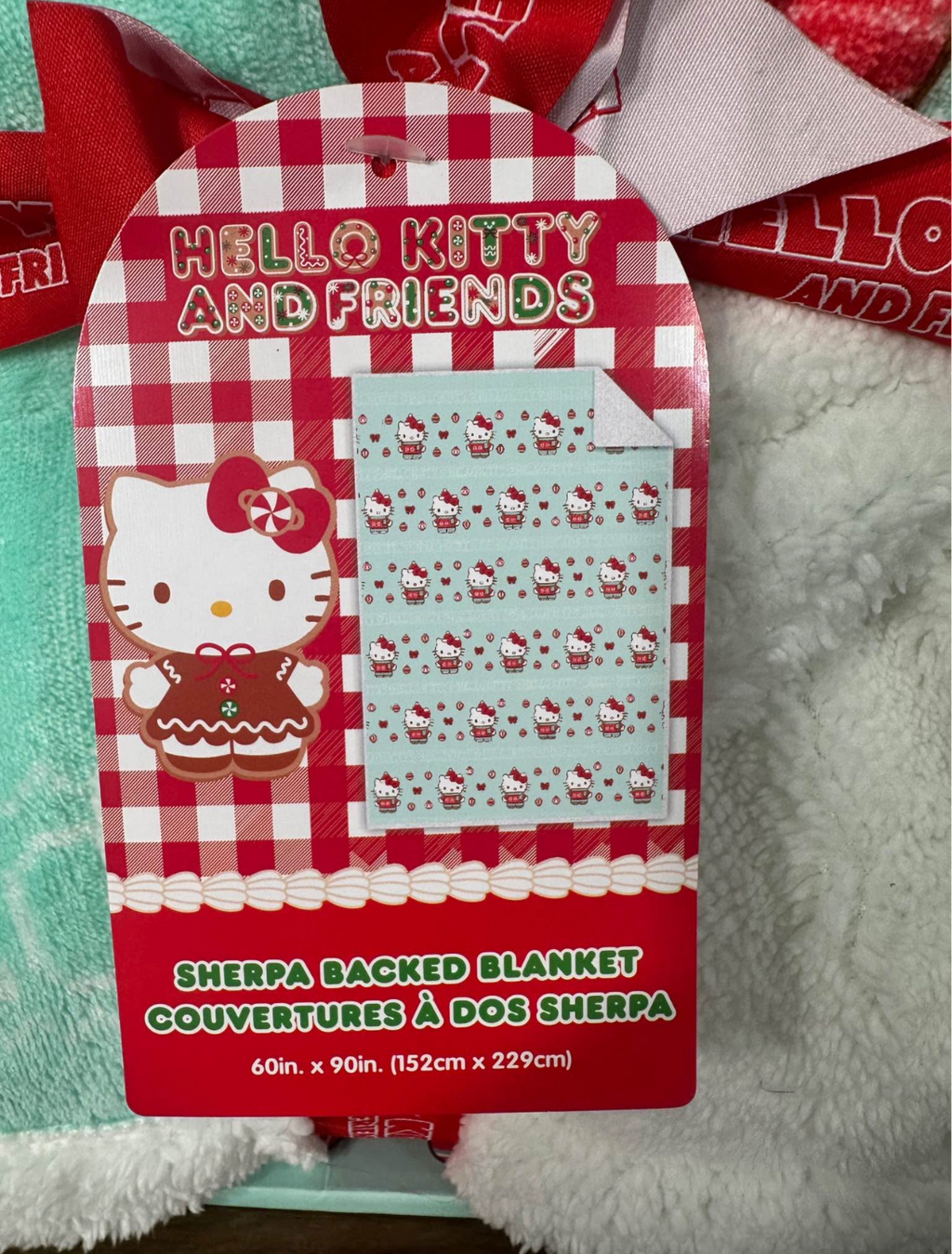 Hello Kitty Sherpa Lined Gift Box Throw Blanket