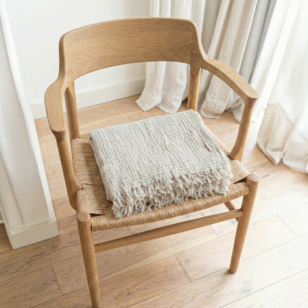 Soft Airy Luxury 4 Layer Muslin Gauze Blanket: Beige