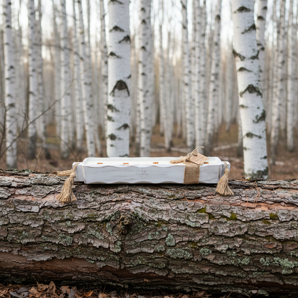 Distressed Candle Tray - Cracklin’ Birch