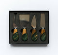 Resin Coated Cheese Knife Set - Set of 4 - Jade