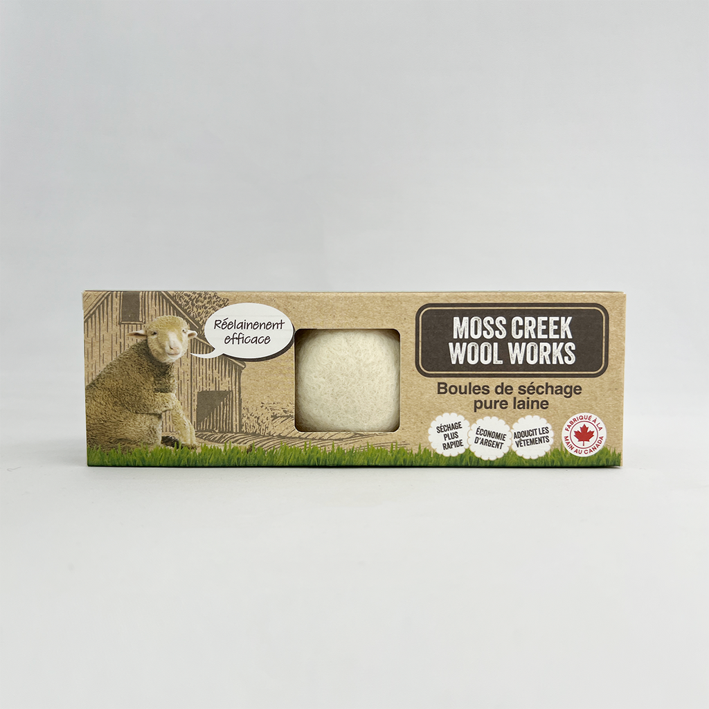 100% Pure Wool Dryer Balls | 3-Pack Barn Box : White