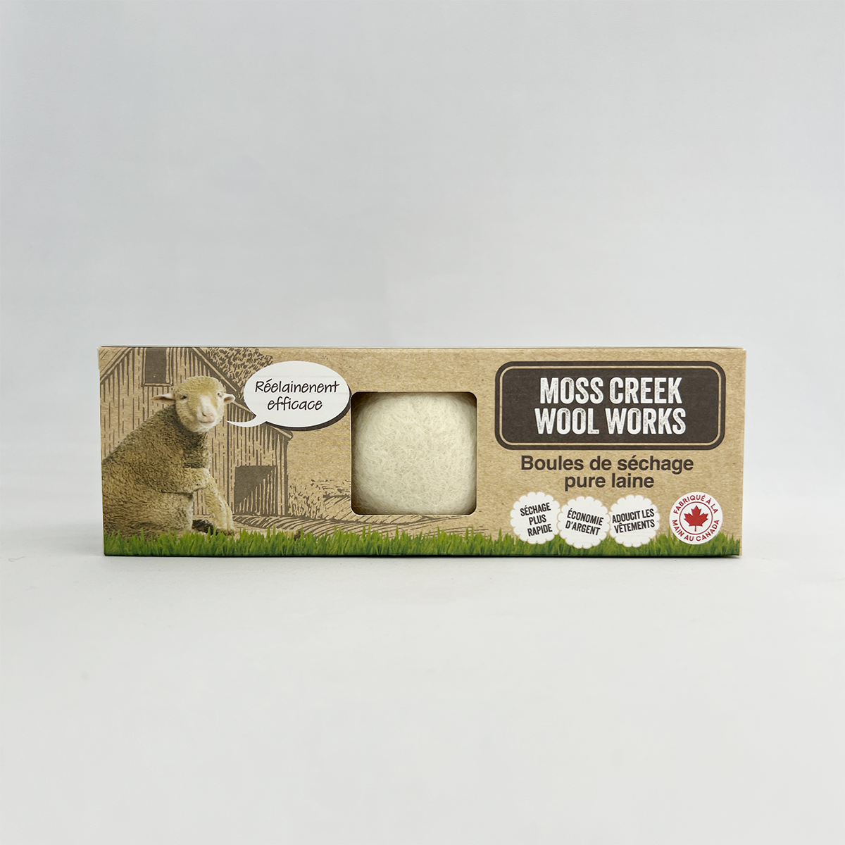 100% Pure Wool Dryer Balls | 3-Pack Barn Box : White