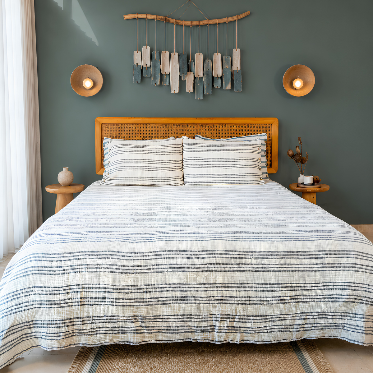 Muslin Cloud Signature Set: Soft Stripe Grey
