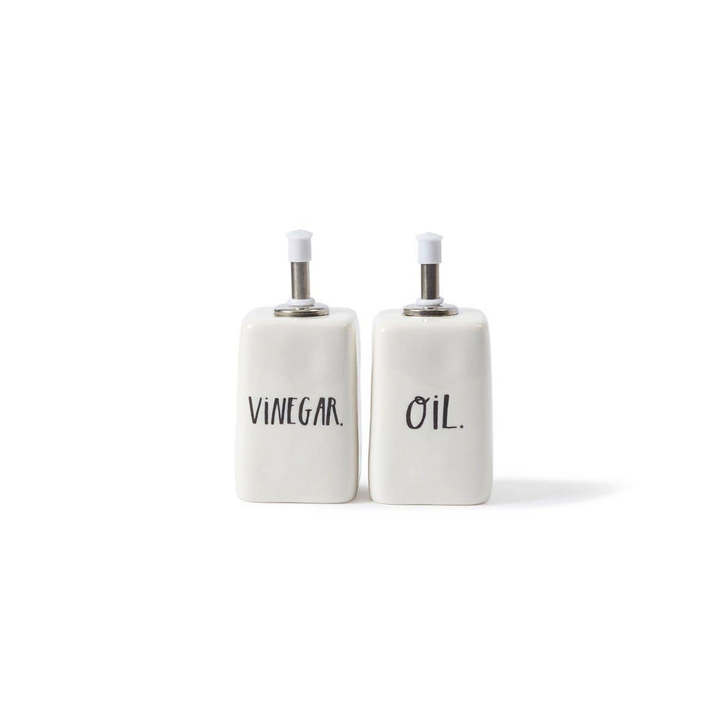 Rae Dunn Mini Stem Print Oil + Vinegar set