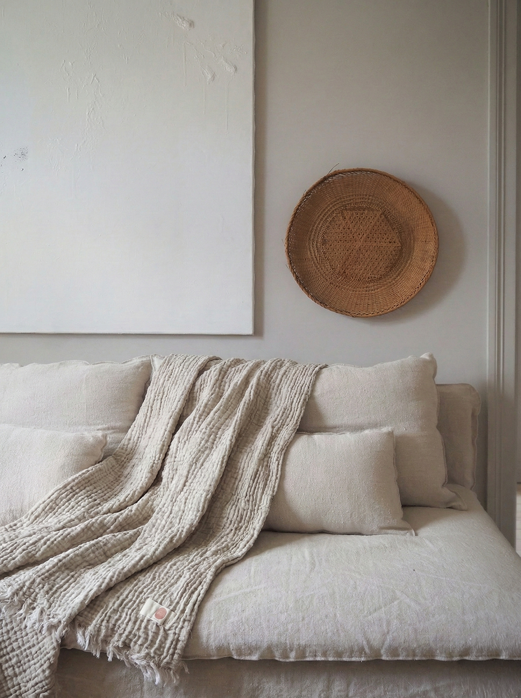 Soft Airy Luxury 4 Layer Muslin Gauze Blanket: Beige