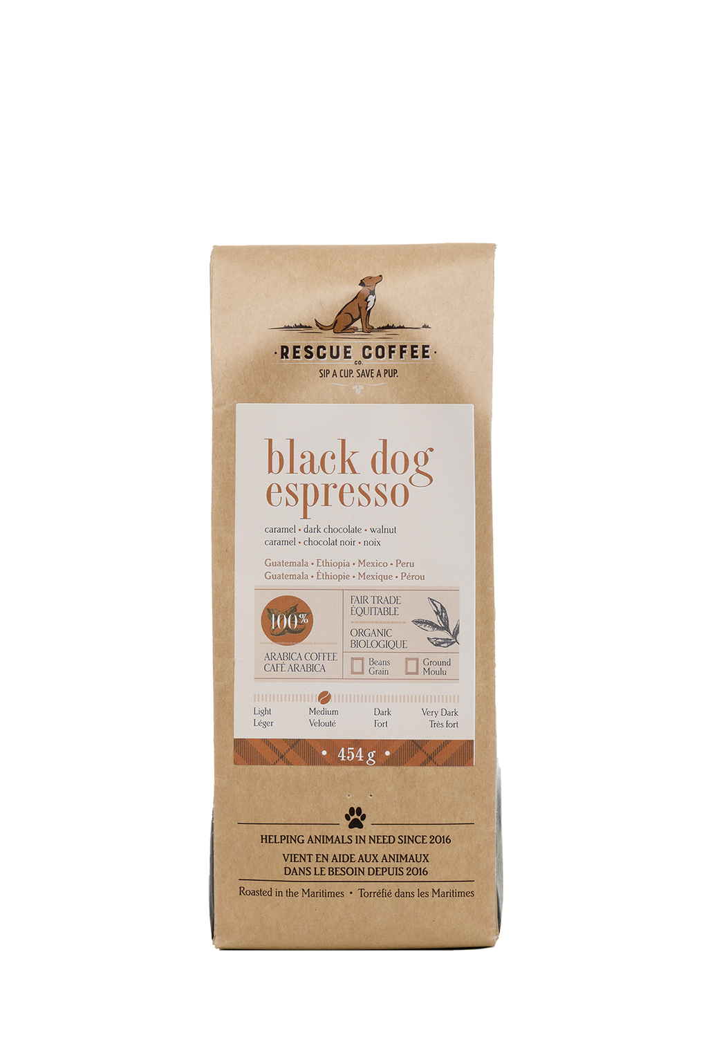 Black Dog Espresso | Medium Roast | 1lb Bag | Organic Coffee: Ground