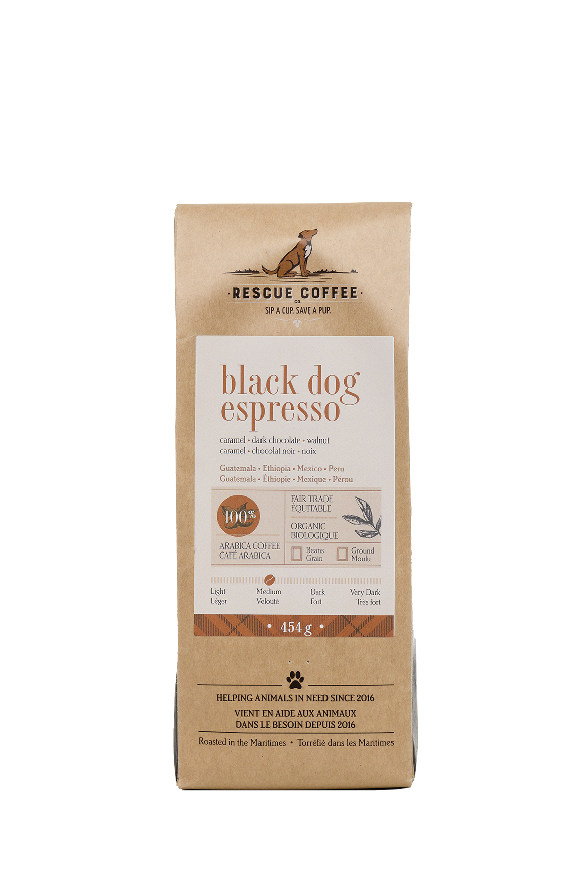 Black Dog Espresso | Medium Roast | 1lb Bag | Organic Coffee: Ground