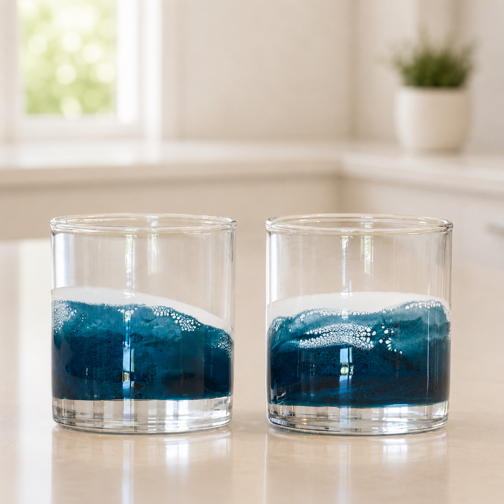 Resin Accented Whisky Glasses