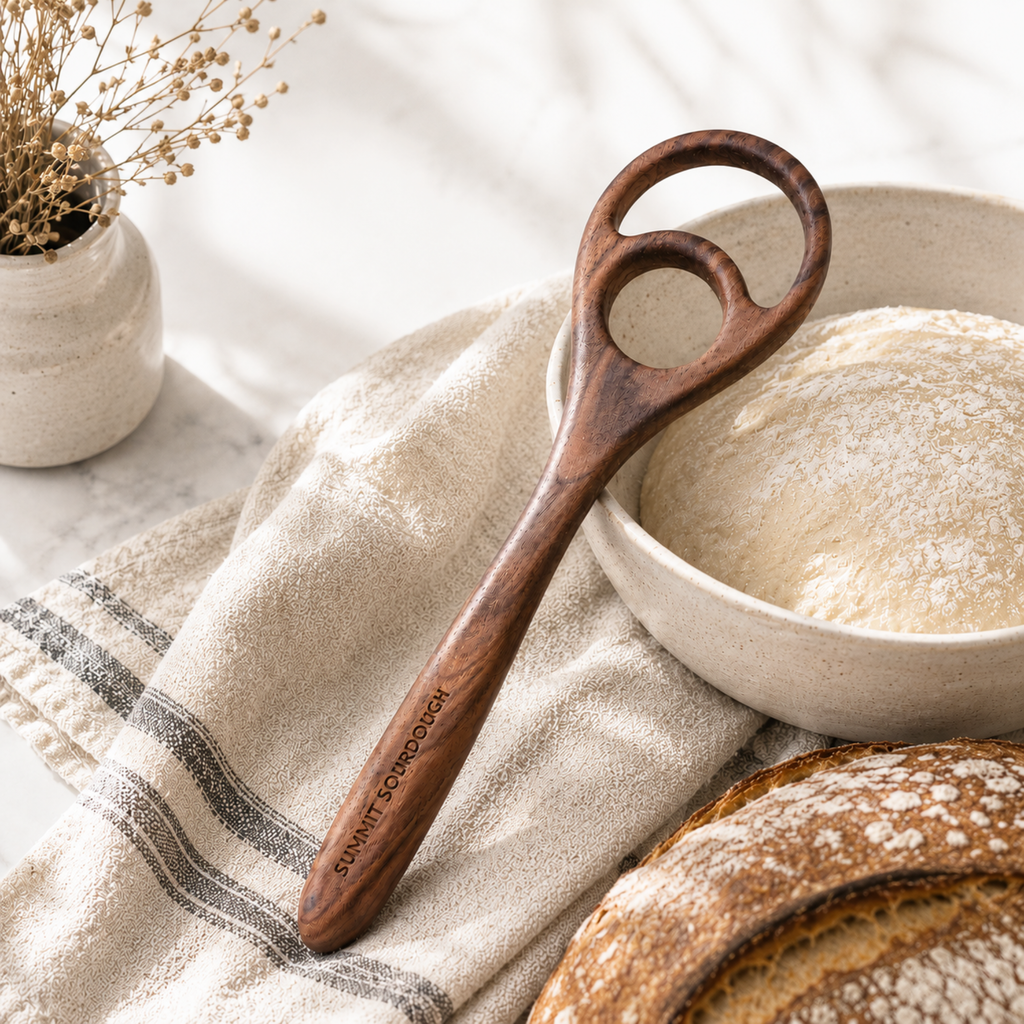 Sourdough Danish Dough Whisk Double Loop - All Wood