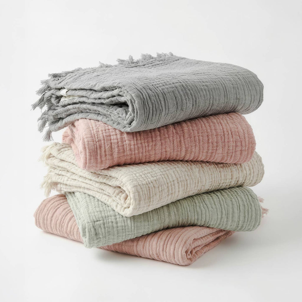 4 Layer Muslin Gauze Blanket: Green
