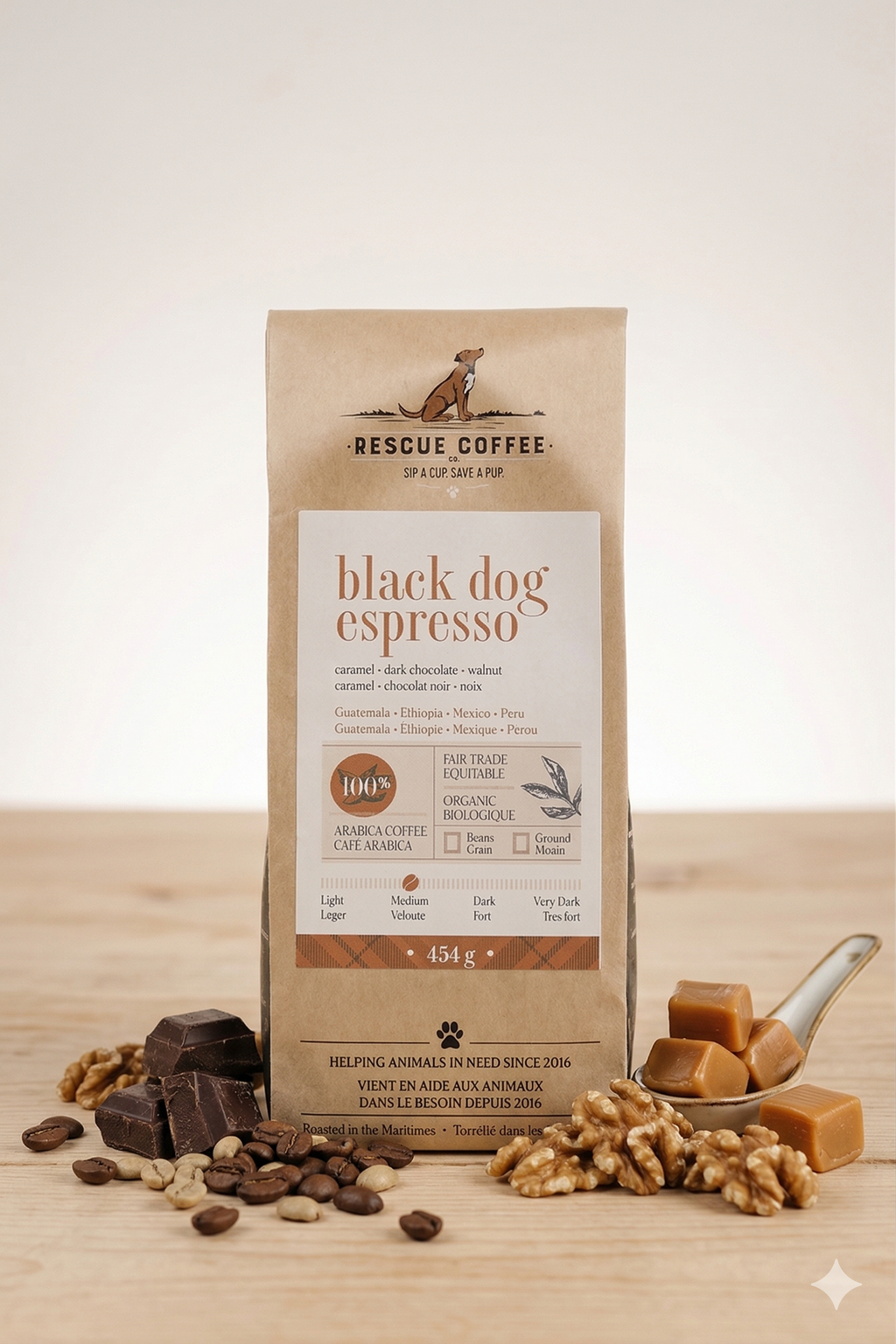 Black Dog Espresso | Medium Roast | 1lb Bag | Organic Coffee: Ground