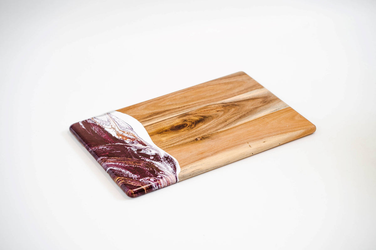 Acacia Charcuterie Board : Raspberry White Gold / Bread Board